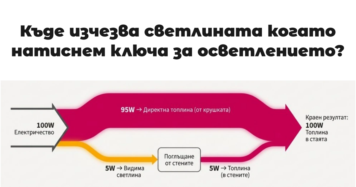Схема за ефективността на крушка с нажежаема жичка.